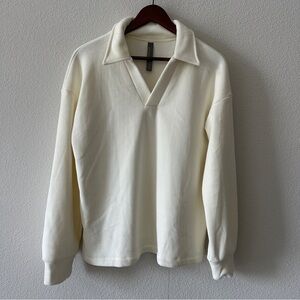 Mondetta White Corduroy Quarter Zip